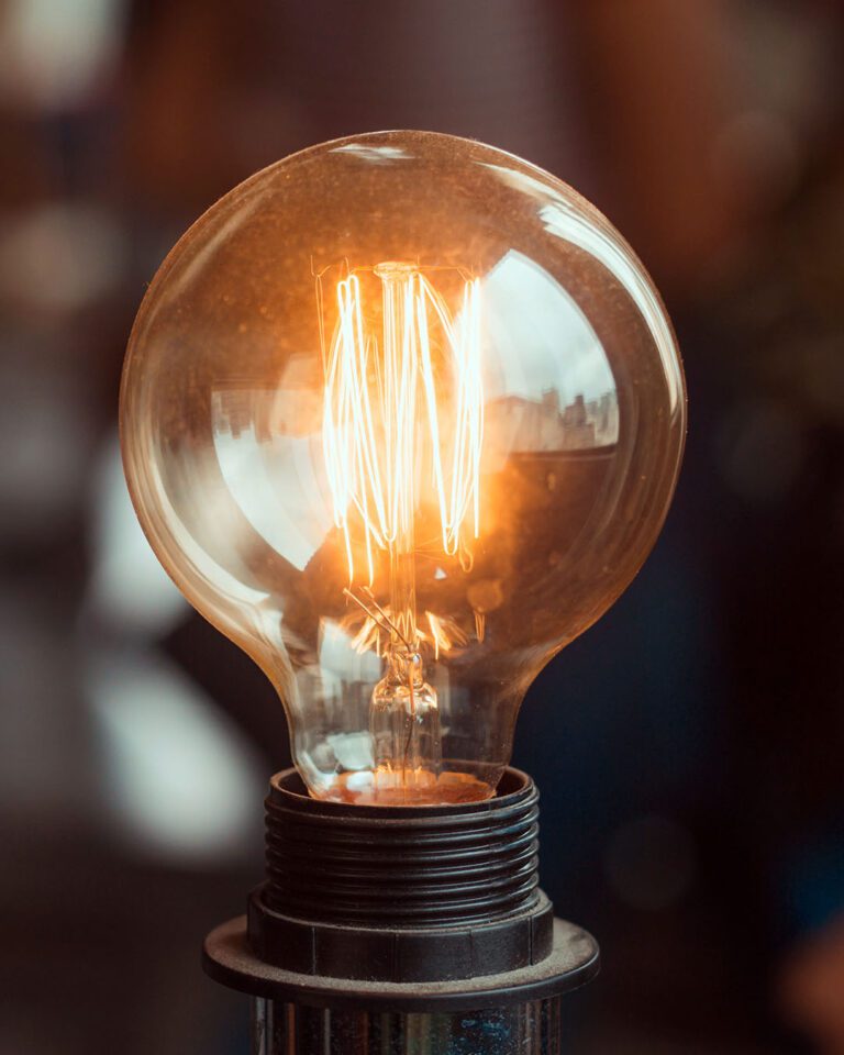 A vintage filament lightbulb, representing strategy.